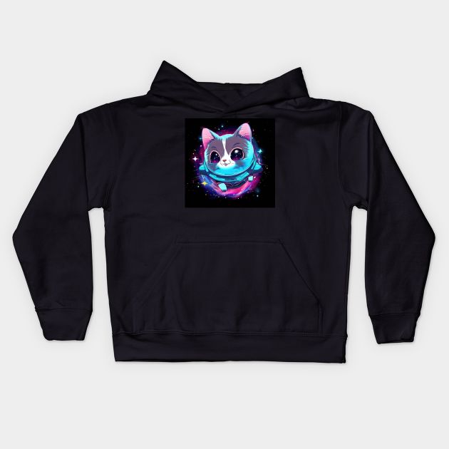 Anime Space Cat Series Kappa Kids Hoodie by Shopping Dragons